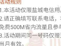中国电信盐城分公司品鉴天翼4G寻盲送500M电信流量