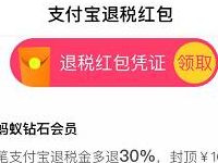 支付宝合作退税公司退税金加送最多30%的退税金 优惠卡券 优惠福利  第1张