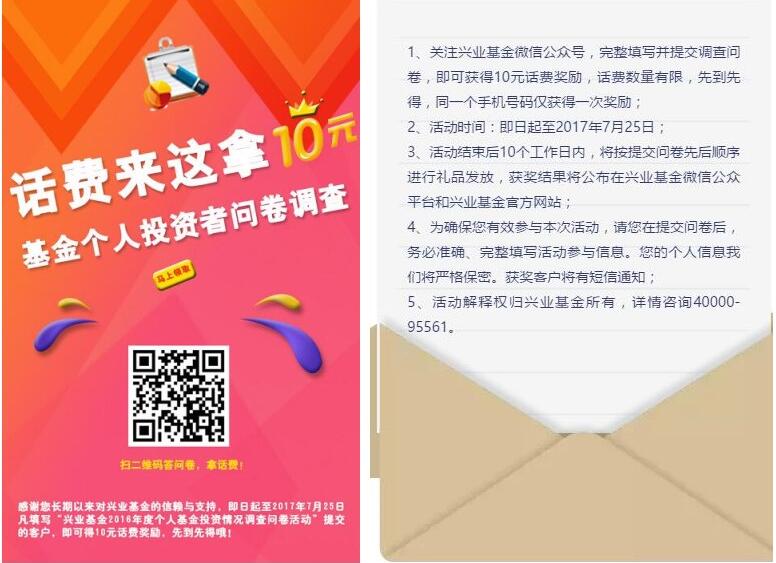 兴业基金投资情况调查问卷送10元手机话费 免费话费 活动线报 第3张 兴业基金投资情况调查问卷送10元手机话费 免费话费 活动线报 第3张