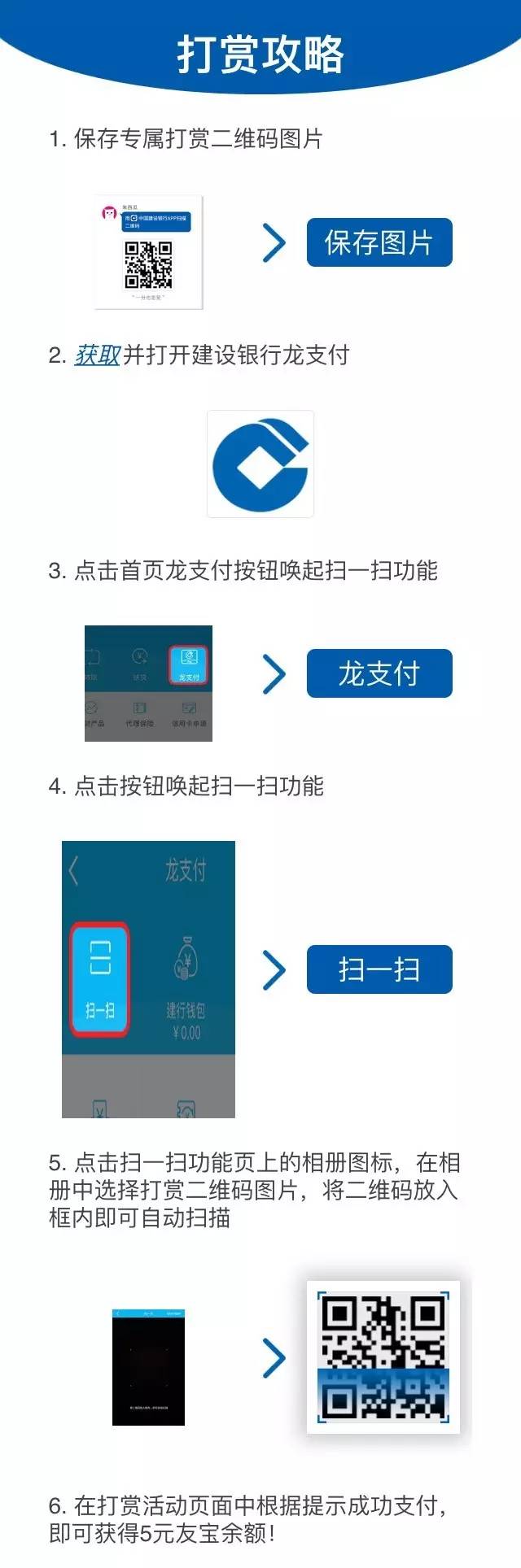 中国建设银行龙支付送5元友宝余额红包 优惠卡券 优惠福利 第3张 中国建设银行龙支付送5元友宝余额红包 优惠卡券 优惠福利 第3张