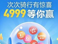 支付宝次次骑行有惊喜抽奖最高送4999元现金 支付宝红包 活动线报 第1张 支付宝次次骑行有惊喜抽奖最高送4999元现金 支付宝红包 活动线报 第1张