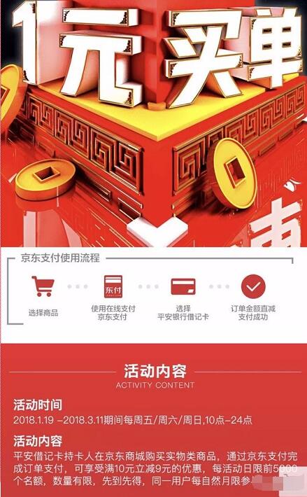 平安银行京东支付1元买单满10立减9元优惠 优惠卡券 优惠福利 第3张 平安银行京东支付1元买单满10立减9元优惠 优惠卡券 优惠福利 第3张