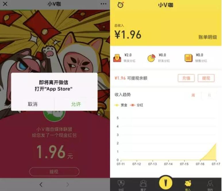 小V咖APP邀请3名好友送最少10元微信红包 微信红包 活动线报 第3张 小V咖APP邀请3名好友送最少10元微信红包 微信红包 活动线报 第3张