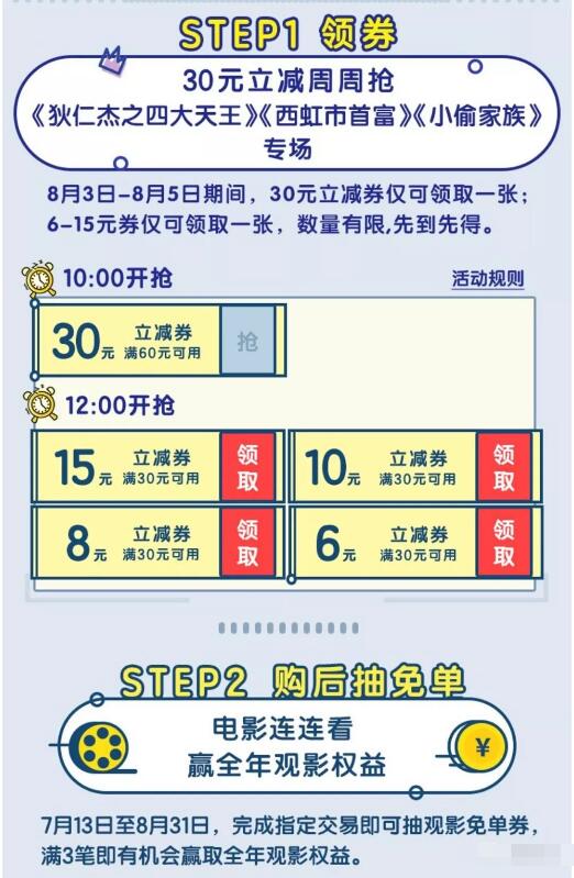 掌上生活APP电影票周周立减整点抢6 30元观影红包 电影票优惠 优惠福利  第3张
