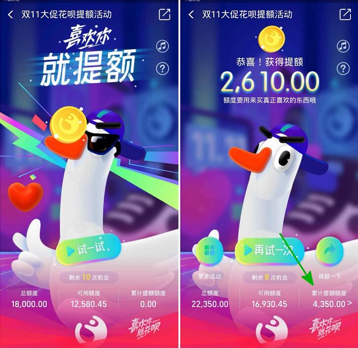 支付宝双11大促花呗提额活动，喜欢你就提额 支付宝红包 活动线报  第3张