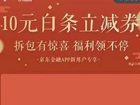 京东金融拆包有惊喜领取最高10元京东白条立减券 京东 优惠福利  第1张