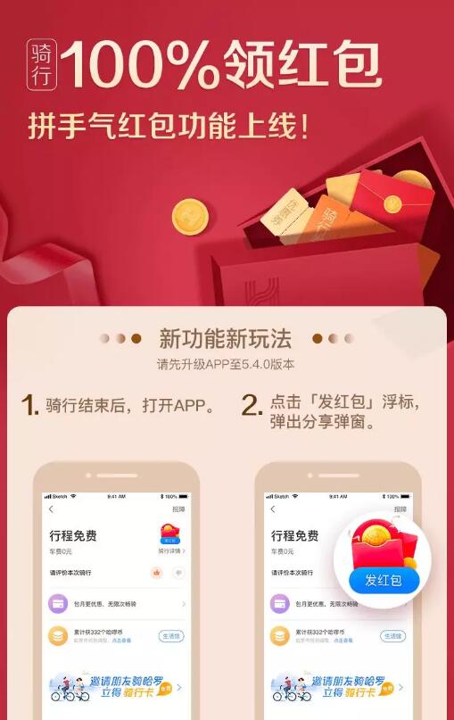 哈啰单车骑行发红包领取随即哈啰单车骑行券 出行优惠券 优惠福利  第1张