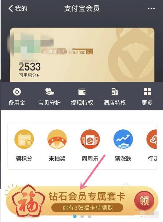 支付宝钻石会员可免费领敬业福、花花卡、沾福气卡 支付宝红包 活动线报  第1张