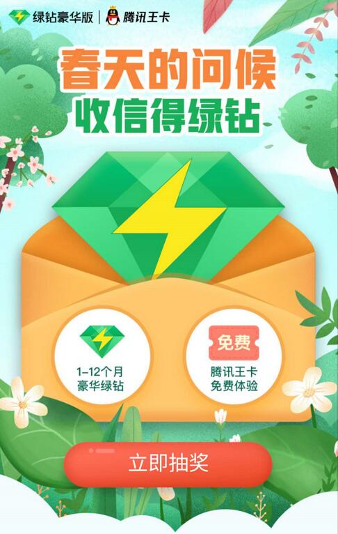 QQ音乐春天的问候抽奖送1元开通1 12个月豪华绿钻 免费会员VIP 活动线报  第3张