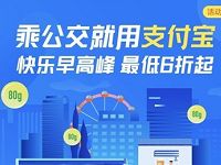 详细阅读:支付宝早高峰乘车券抽奖活动最低6折起优惠 支付宝早高峰乘车券抽奖活动最低6折起优惠