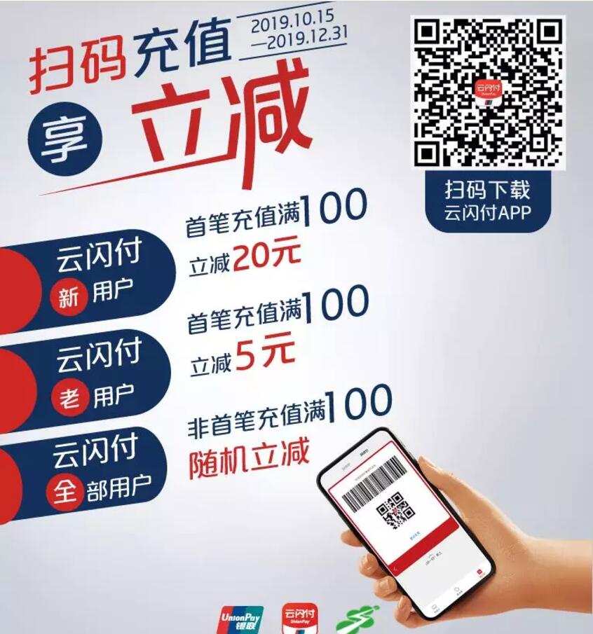 云闪付APP扫码充值上海交通卡满100立减5 20元 出行优惠券 优惠福利 第1张 云闪付APP扫码充值上海交通卡满100立减5 20元 出行优惠券 优惠福利 第1张