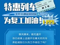 支付宝绑定工行卡购买火车票享1 199元随机立减 火车票优惠 优惠福利  第1张