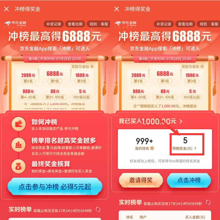 京东金融冲榜第四期，定期月标收益7元现金红包 京东金融打榜 京东 活动线报  第3张