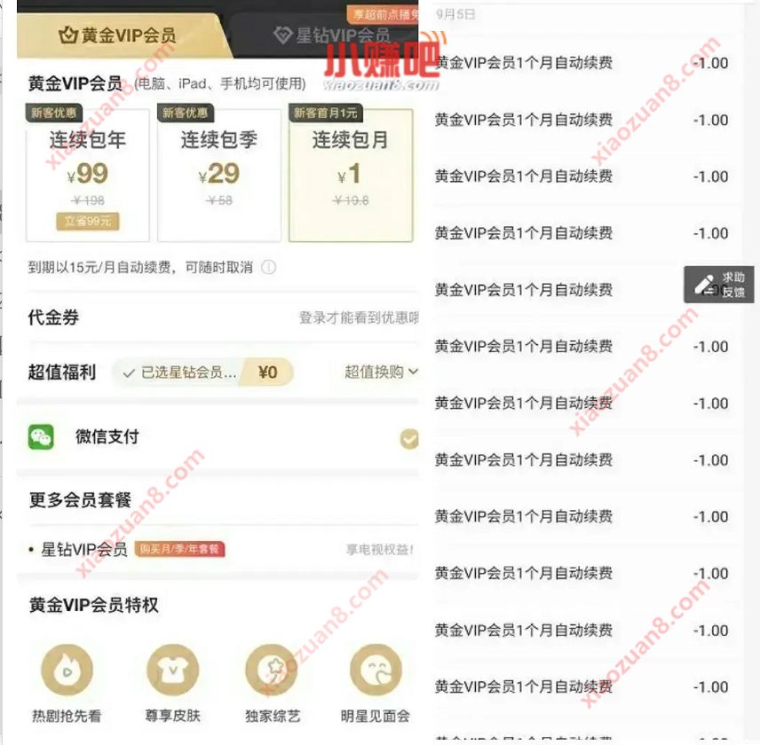 爱奇艺BUG无限撸,1元重复买爱奇艺VIP会员月卡 爱奇艺会员 免费会员VIP 活动线报 第3张 爱奇艺BUG无限撸,1元重复买爱奇艺VIP会员月卡 爱奇艺会员 免费会员VIP 活动线报 第3张