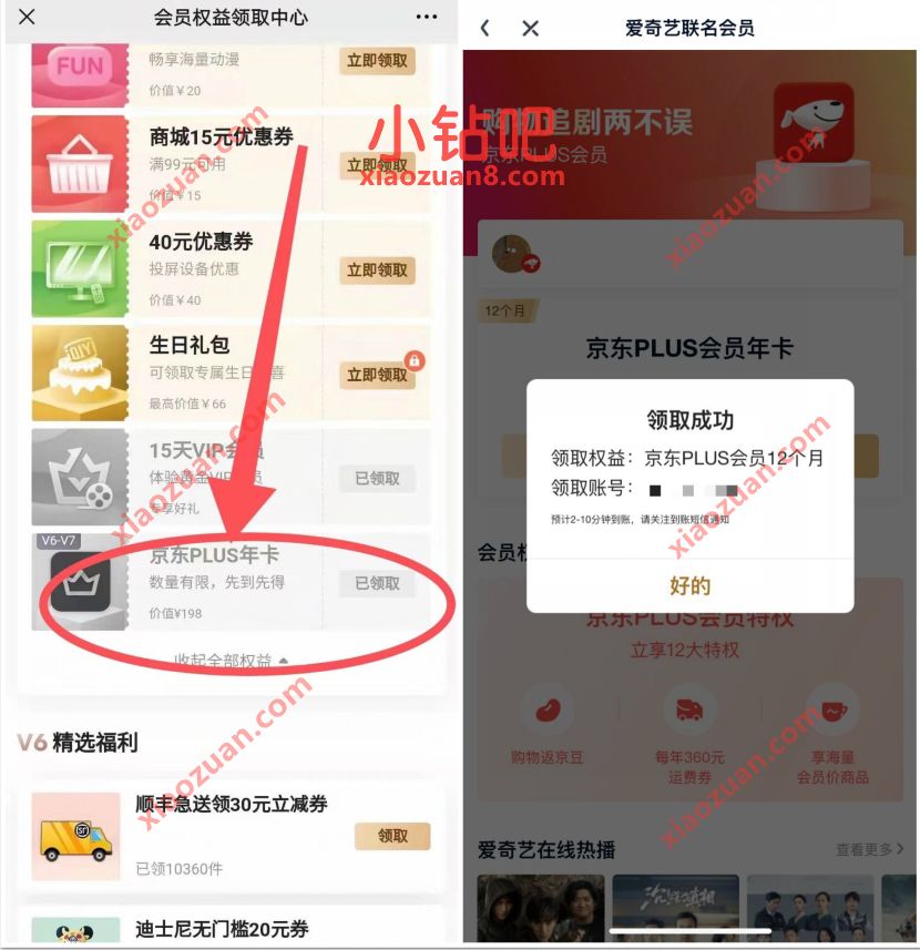 爱奇艺V6等级会员权益,免费领1年京东PLUS会员 免费京东PLUS会员 京东PLUS会员 免费会员VIP 活动线报 第3张 爱奇艺V6等级会员权益,免费领1年京东PLUS会员 免费京东PLUS会员 京东PLUS会员 免费会员VIP 活动线报 第3张
