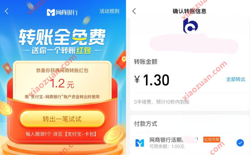 网商银行转账全免费,部分用户送1.2元转账红包 网商银行转账红包 支付宝红包 活动线报 第3张 网商银行转账全免费,部分用户送1.2元转账红包 网商银行转账红包 支付宝红包 活动线报 第3张