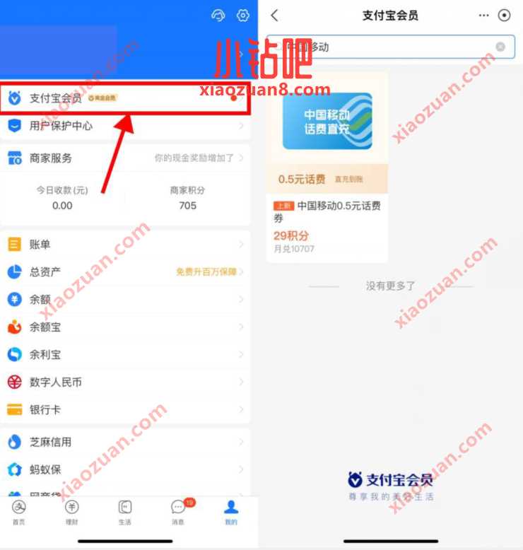 支付宝29积分，简单兑移动0.5元话费 免费话费 活动线报  第2张