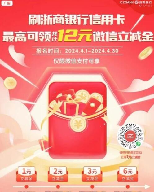 浙商银行月月刷，领12元微信立减金 立减金活动 银行立减金活动 浙商银行立减金活动 月月刷活动 浙商银行活动 活动线报  第1张