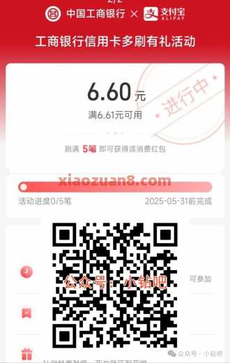 工行x支付宝，支付宝立减金6.6元（4月） 立减金 支付宝立减金 工商银行 活动线报  第1张