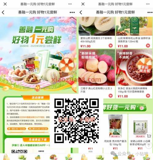1元买撸鸡蛋水果，建行善融1元购（5月） 实物 建设银行 活动线报  第1张