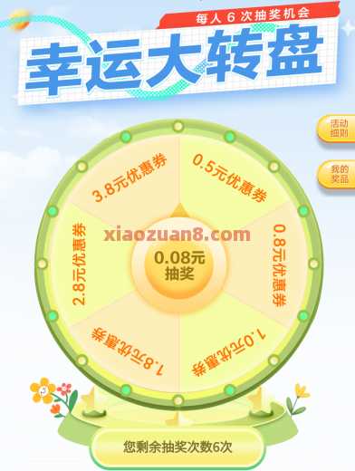交行幸运大转盘，抽3.8元云网支付券（7月） 话费 云闪付 交通银行 活动线报  第1张