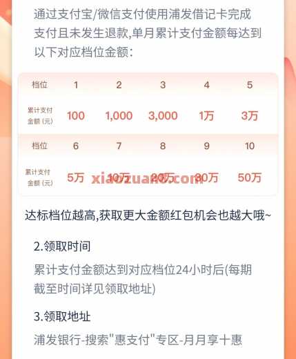 浦发银行月月享十惠,支付宝立减金288元(12月) 立减金 支付宝立减金 浦发银行 活动线报 第3张 浦发银行月月享十惠,支付宝立减金288元(12月) 立减金 支付宝立减金 浦发银行 活动线报 第3张