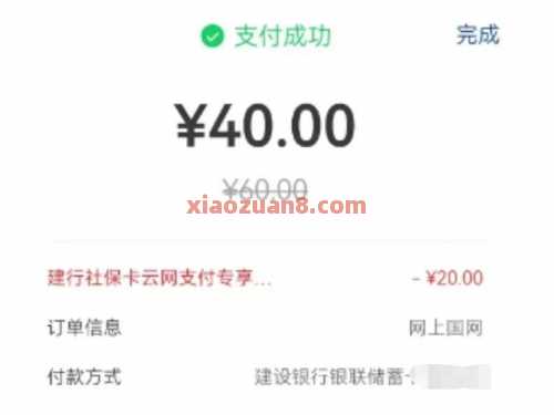 建行社保卡，云网支付券满60 20（11月） 云闪付 建设银行 活动线报  第2张