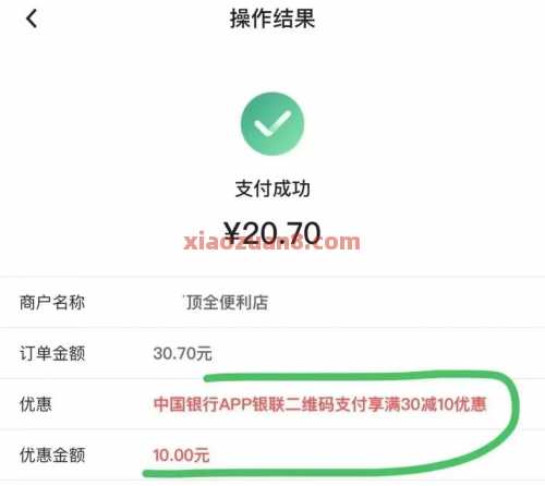 中行支付满30减10，8点更新名额 中国银行 中行羊毛 活动线报  第2张