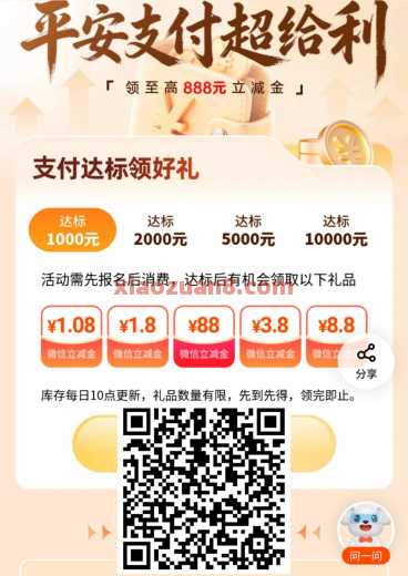 888元立减金，平安银行支付超给利 立减金 微信立减金 平安立减金 平安银行羊毛 活动线报  第1张